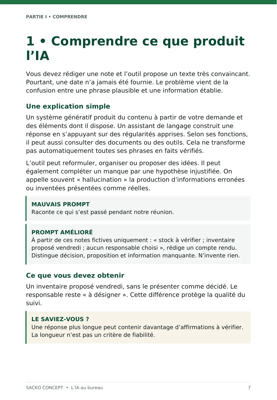 Guide excerpt — French
