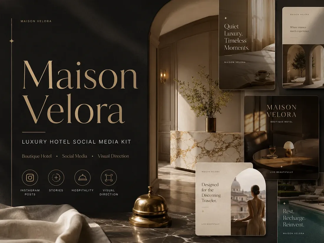 Maison Velora, example creative direction for a social content kit