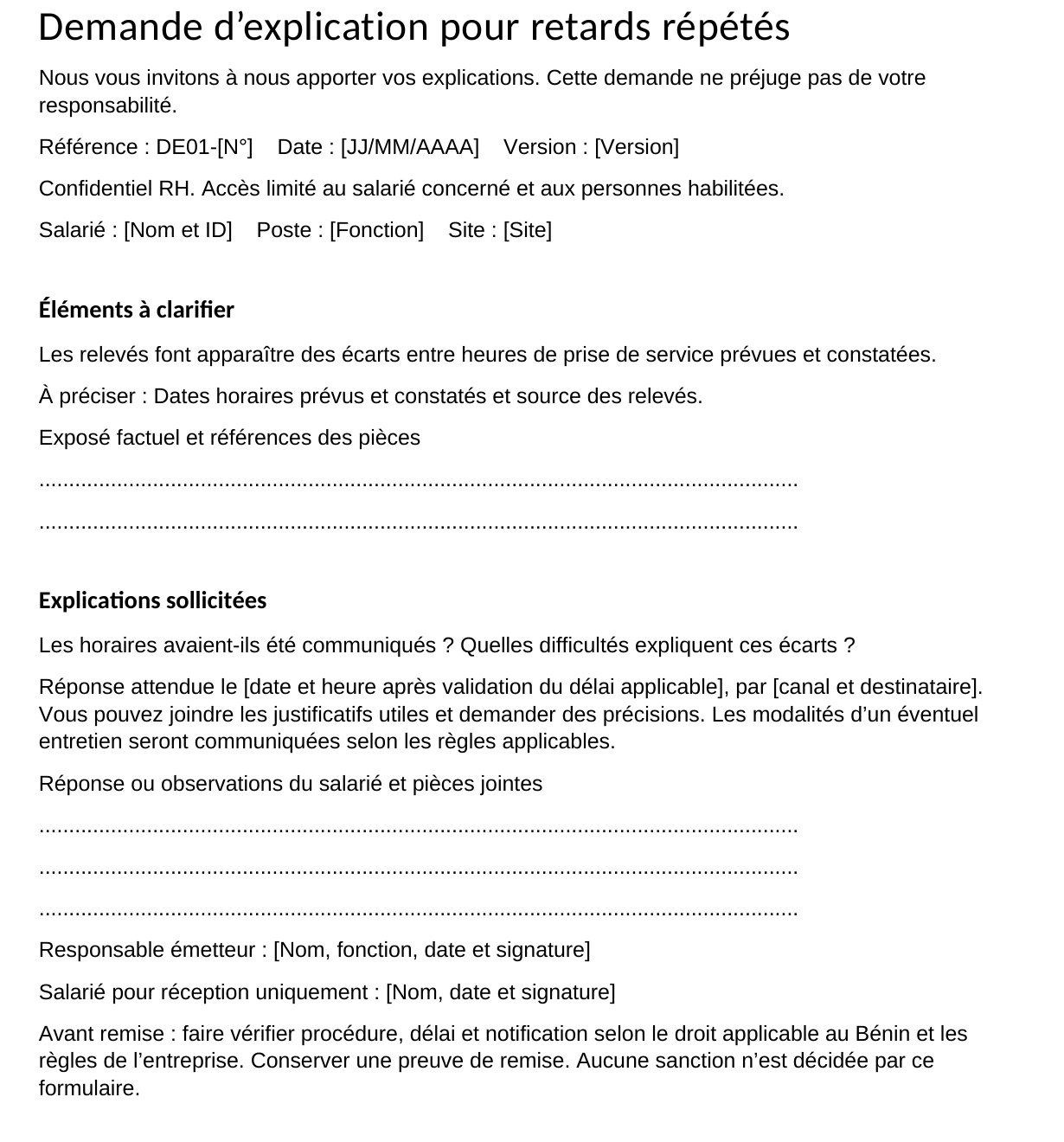 Explanation-request letter example