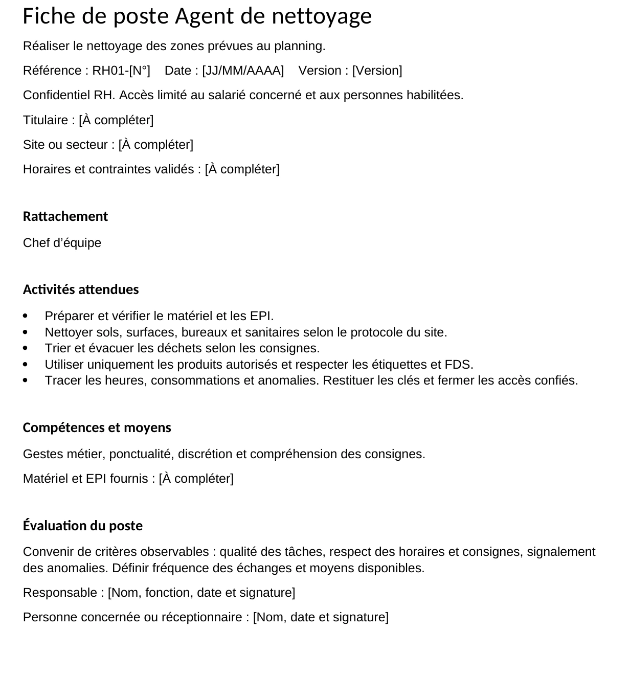 HR document example