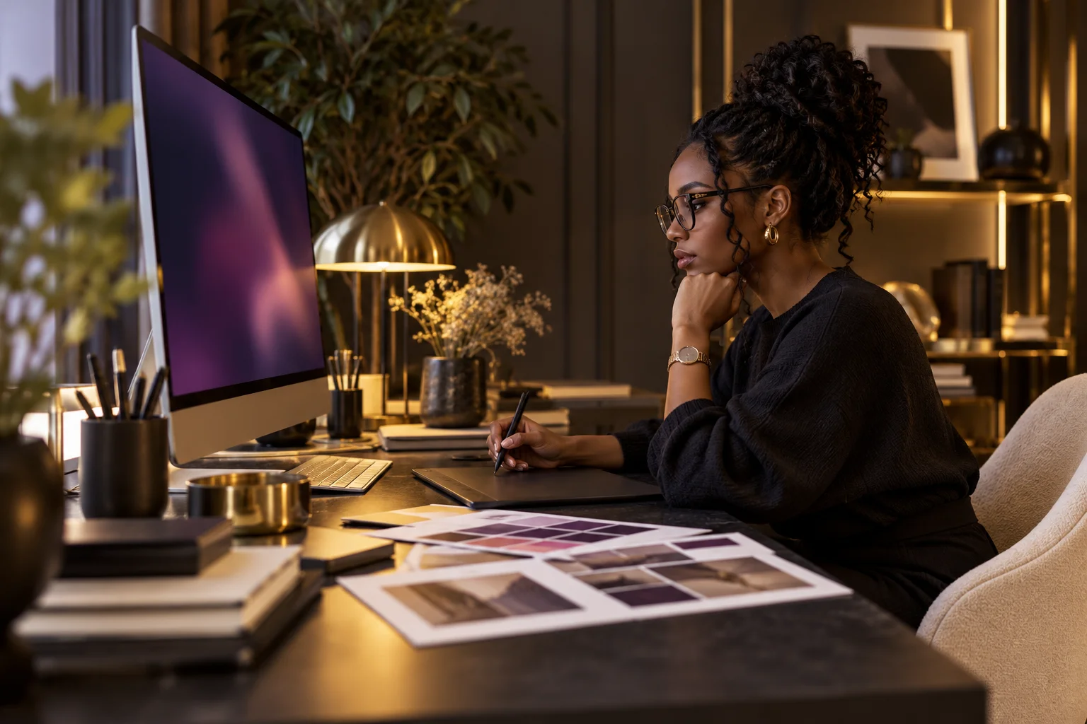 Illustrative professional scene